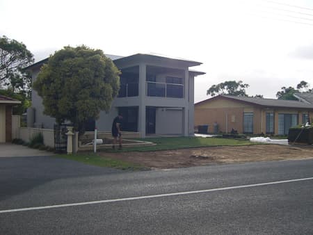 Completed residential instant lawn installation