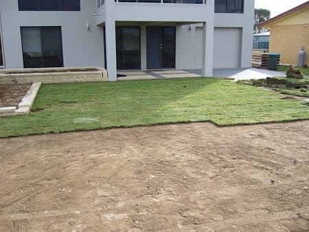 Completed residential instant lawn installation