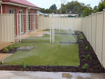 Completed residential instant lawn installation