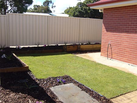 Completed residential instant lawn installation